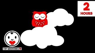 Baby Sensory  Black White Red Animation  Sleepy Time Goodnight Owl  2 Hours of Music Box Lullaby [upl. by Helyn503]