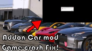 GTA 5 Addon car mods game crashing Fix GTA 5 Crash fix tutorial [upl. by Aulea]