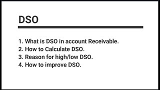 What is DSO How to Calculate DSO Reason for high amp low DSO amp How to improve DSO [upl. by Iives]