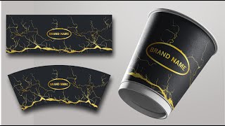 COFFEE CUP Sleeve Design  Easy amp Creative Design   CorelDraw  Illustrator  Esko [upl. by Vaden]