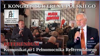 Komunikat dot REFERENDUM ogólnokrajowego o szczególnym znaczeniu dla państwa z inicjatywy Suwerena [upl. by Noslrac768]