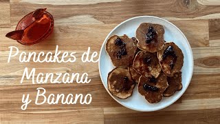 Pancakes de Manzana y Banano  Esponjosos Fáciles y Sin Azúcar Añadida  SomosTheFoodClub [upl. by Ethelstan]