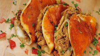 Cheese Crusted Chicken Tacos  Shredded Chicken Taco Recipe [upl. by Otilrac973]