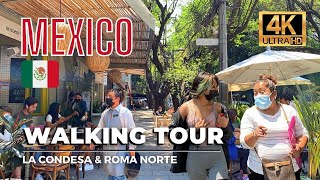 🇲🇽 Mexico City Walking Tour  La Condesa Roma Norte amp Hipódromo 4K HDR  60fps [upl. by Alywt878]