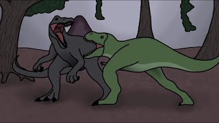 Jurassic Park 3 Spinosaurus vs Rex animated [upl. by Llevart11]