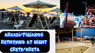 Greece is not only an island part 6 walking at night Rethymnon nigthoutbeach Vacation [upl. by Lockwood]