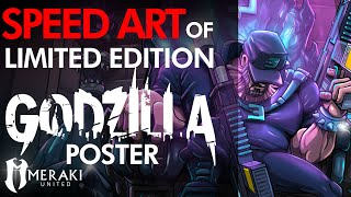 LIMITED EDITION Godzilla Poster  SPEEDART  by Randy Chriz [upl. by Aleen]