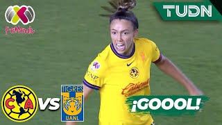 ¡Golazo de Priscila y se empata el juego  América 11 Tigres  Liga Mx Femenil AP20244tos  TUDN [upl. by Zaccaria]