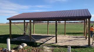 24x32 Pole Barn Pavilion  1 Day Build [upl. by Tshombe]