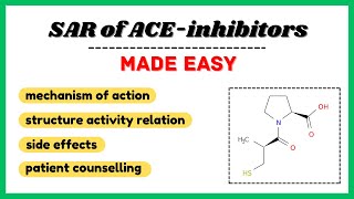 ACE inhibitors SAR SAR of antihypertensive drugs Medicinal chemistry made easy [upl. by Fusco]