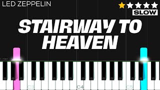 Led Zeppelin  Stairway To Heaven  SLOW EASY Piano Tutorial [upl. by Tabitha351]