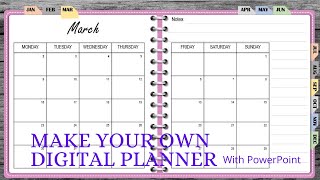 How to make a digital planner with clickable links  Using PowerPoint [upl. by Alvord]