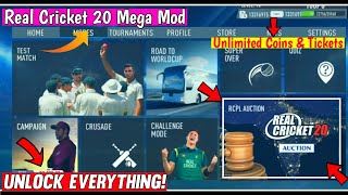 Real Cricket 20 Mod Apk 55 Unlimited Money  Tickets Unlock Everything Latest Version Mod Apk RC20 [upl. by Quillan]