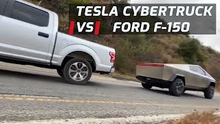 Tesla Cybertruck Vs Ford F 150 Tug Of War [upl. by Iorgo]