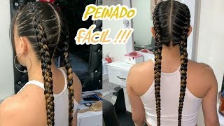 trenzas de boxeadora con extensiones paso a paso  COMO HACER TRENZAS CON EXTENCIONES ❓ [upl. by Alekehs]