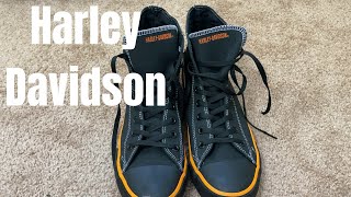 HarleyDavidson Mens Nathan Vulcanized Sneakers [upl. by Ahsatal804]