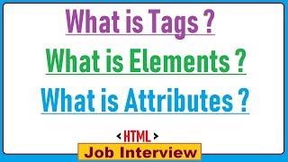 3 What is Tags  Elements  Attributes With Example in html [upl. by Eilasor]