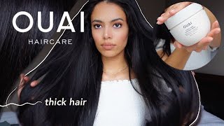 OUAI haircare for THICK HAIR  First impression [upl. by Anegal]