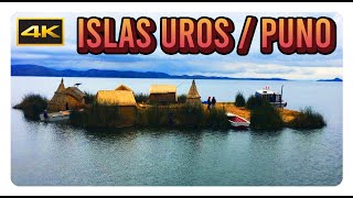 UROS Floating Islands 4K  Islas Uros Titicaca Puno Peru [upl. by Nosbig]