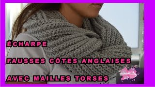 DIY Écharpe Avec Point Reversible  Reversible Scarf Knit [upl. by Acinahs]