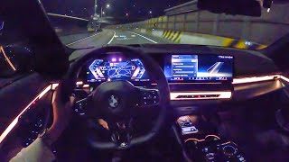 2024 BMW 530i xDrive M Sport POV Night Drive [upl. by Ecnerwal]