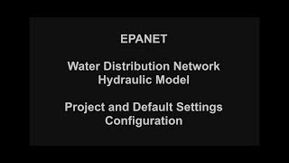 Epanet Settings Configuration [upl. by Nehgem]