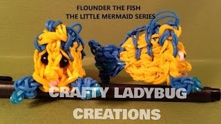 Rainbow Loom Charm FLOUNDER or FISH Advanced Tutorial by Crafty Ladybug [upl. by Ahseiym]