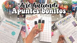 ✨Haz tarea conmigo✨  5hrs haciendo apuntes bonitos 📚📝🌿🎒study vlog apuntes… [upl. by Echikson]