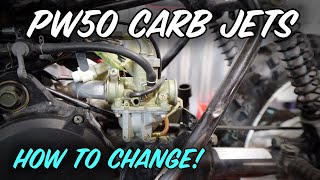 TUNING FOR POWER ON THE YAMAHA PW50  How to disassemble to carburetor and change the carb jets [upl. by Enywad161]