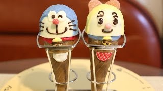 glico GiantCaplicoDecoration Doraemon amp Dorami edible chocolate DIY Candy [upl. by Anelrac]