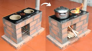 The idea of ​​making a wood stove from cement  Stove to save firewood [upl. by Idmann735]