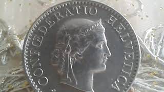 Currency Confederatio Helvetica 1962 Coin Five Cent Value 5 centimes Head of Libertas cupronickel [upl. by Llimaj]