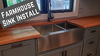 DIY Farmhouse Sink Install – Undermount – Zuhne Stainless Steel [upl. by Miksen]