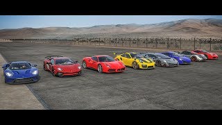 Forza 7  Ultimate Supercar Drag Race  Ferrari Lamborghini Porsche Pagani Mclaren amp Ford [upl. by Radman]