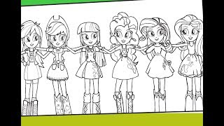 My little pony Equestria girls coloring for kids MLP coloring pages [upl. by Sedgewinn]