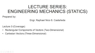 Lecture 3 Part 1 Rectangular Components of Vectors Two Dimensional [upl. by Fabrice546]