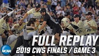 Vanderbilt vs Michigan 2019 CWS finals Game 3  FULL REPLAY [upl. by Eimat]