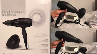 Babyliss Pro Silence Volume 2200W hair dryer Unboxing [upl. by Einad]