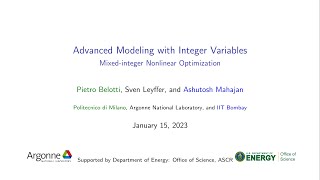 Lecture 8 Advanced Modeling with Integer Variables by Sven Leyffer [upl. by Nesyt403]