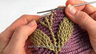 Embossed Crochet Back Post Double Crochet Increase Technique [upl. by Okomot]