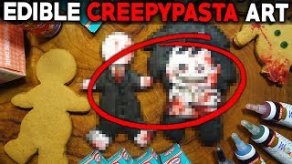 CREATING EDIBLE ART SlenderBread Man vs Jeff the Gingerbread Killer Creepypasta Story [upl. by Autum697]