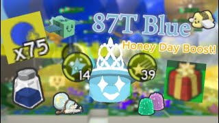 87T Blue Hive Boost Honeyday🎁Beeswarm Simulator [upl. by Acinoda]