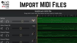 How to import MIDI files in GarageBand iOS iPad iPhone [upl. by Ackler]