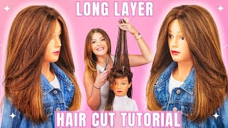 KEEP Your LENGTH with this EASY Movement LONG Layer Haircut Tutorial [upl. by Arihsat]