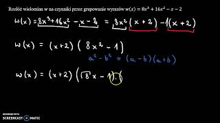 Rozkład wielomianu przez grupowanie wyrazów [upl. by Grissom]