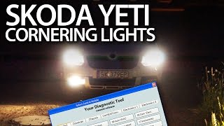 Skoda Yeti cornering lights activation VCDS feature coding [upl. by Unhsiv]