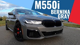 2021 BMW M550i I Bernina Gray I Revs I Walkaround [upl. by Rugen]