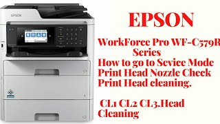 How to go to Service mode on Epson Workforce Pro C579 R Series Print head cleaning [upl. by Euginomod]