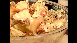 Recipe for Potato Salad with Roasted Red Peppers Pickled Red Onions etc Copycat Bobby Flay Recipe [upl. by Eshelman640]