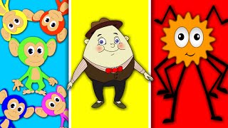 Five Little Monkeys  Humpty Dumpty Song  Incy Wincy Spider  Nursery Rhymes For Kids [upl. by Omora627]